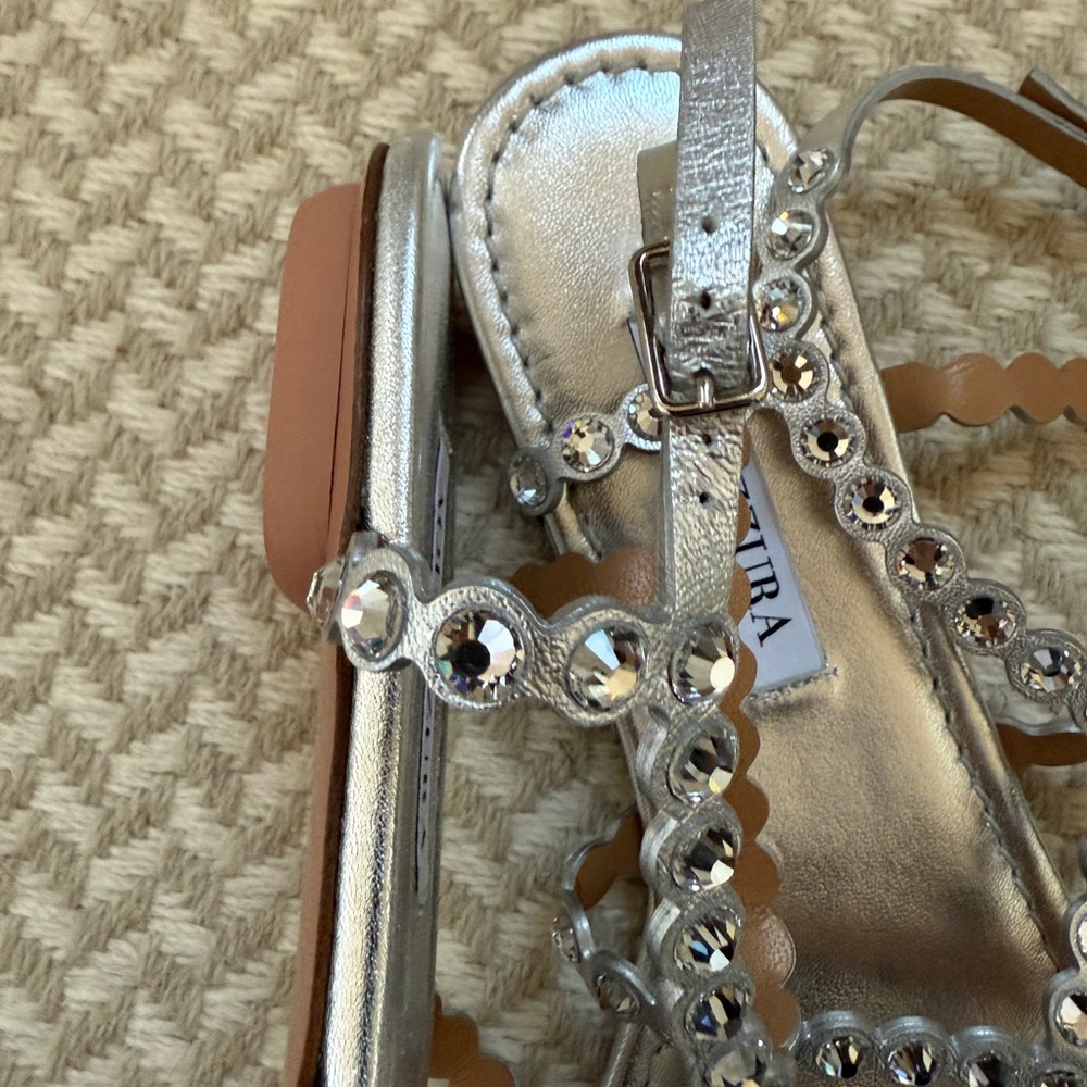 Aquazzura Tequila Silver Embellished Sandals - Picture 4 of 7
